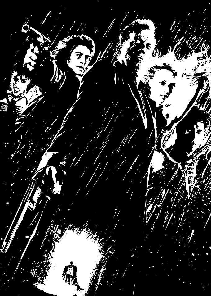 Black and White Noir Scene sin city