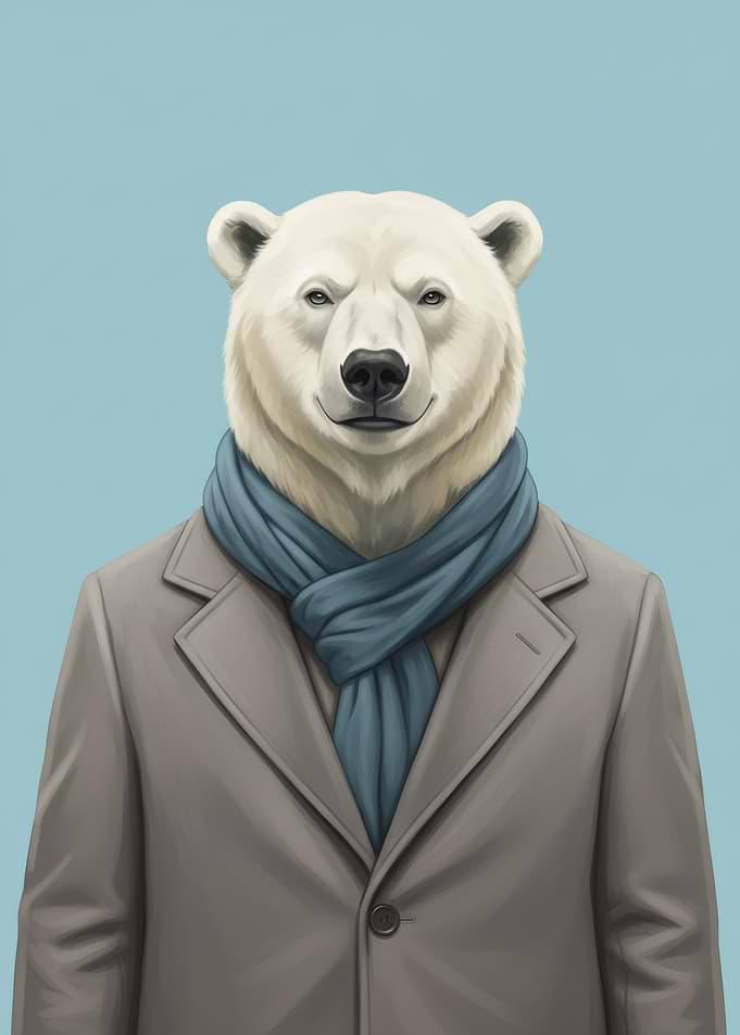Polar Bear in Business Attire