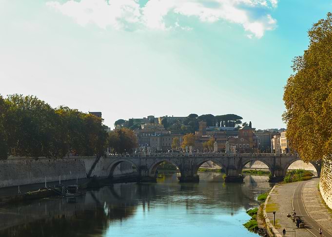 View of Rome from the Ponte (bridge) Umberto I