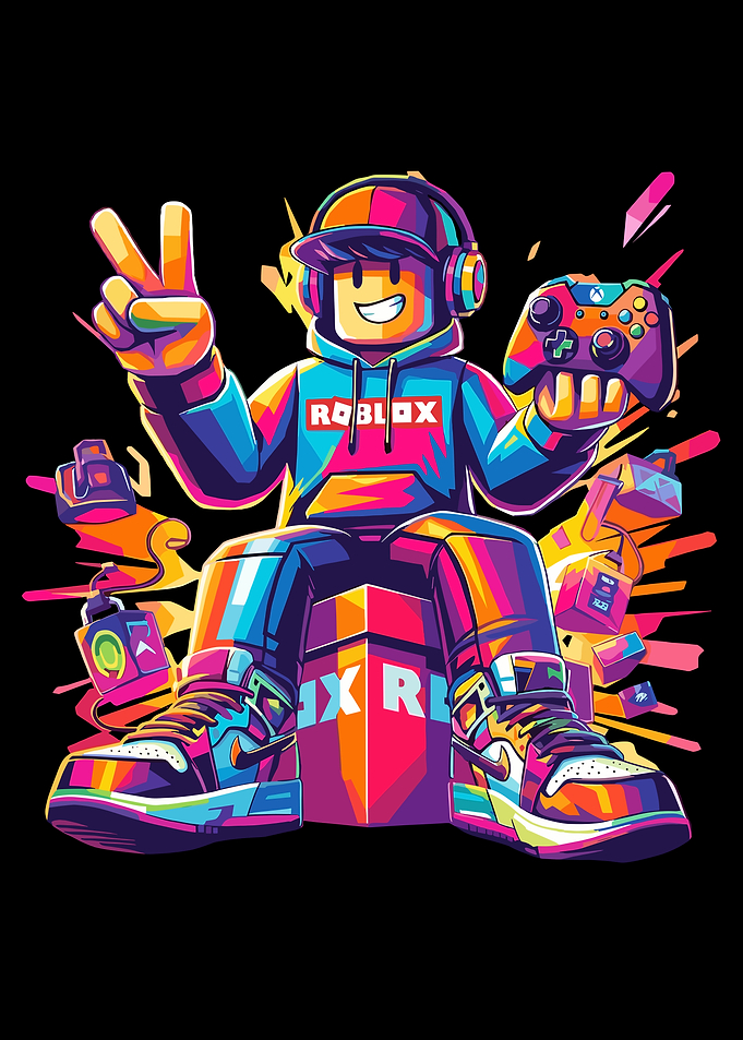 Roblox Character with Controller and Peace Sign
