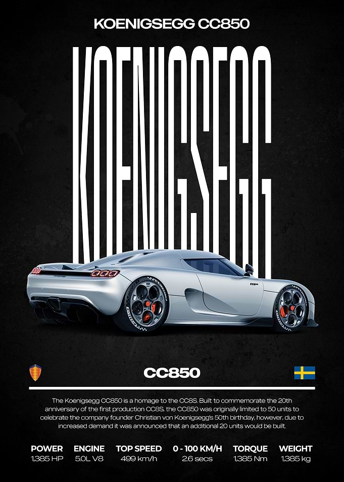Koenigsegg CC850 Car Poster
