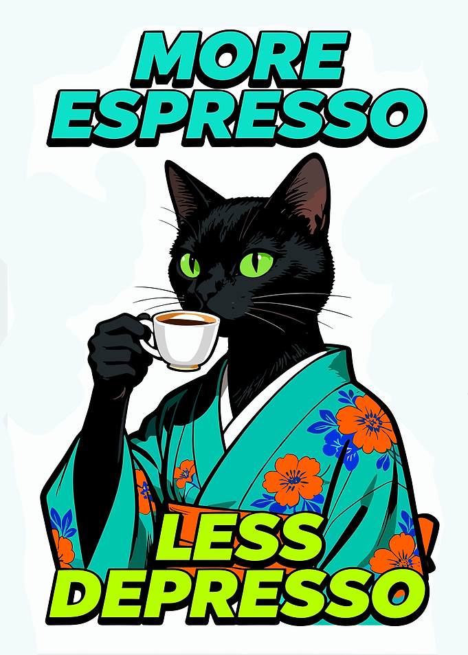 More Espresso Less Depresso Cat