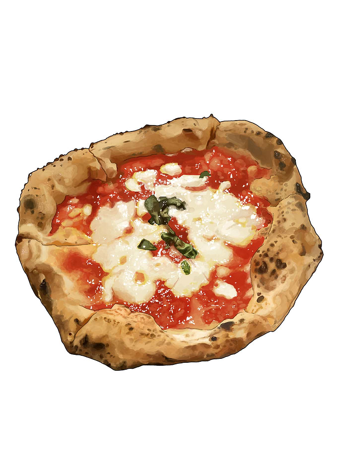 Margherita Pizza Illustration