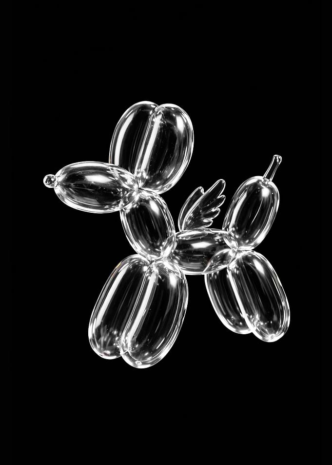 Glass Balloon Dog with Wings