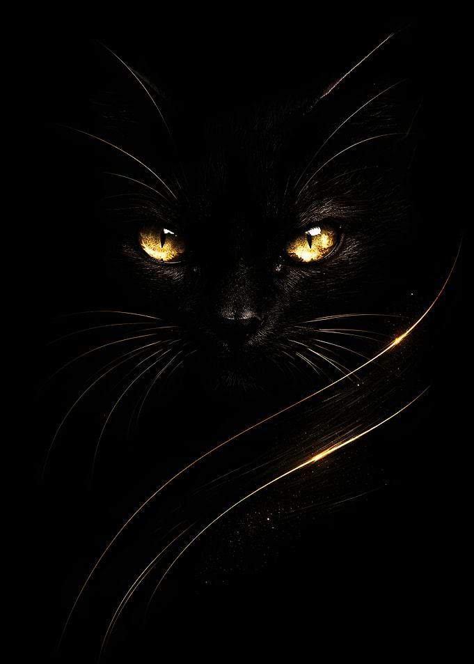 Black Cat with Golden Eyes