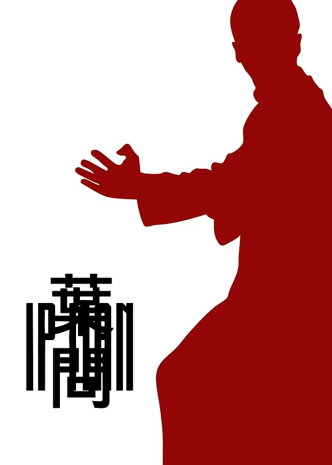 Ip Man Silhouette with Chinese Text