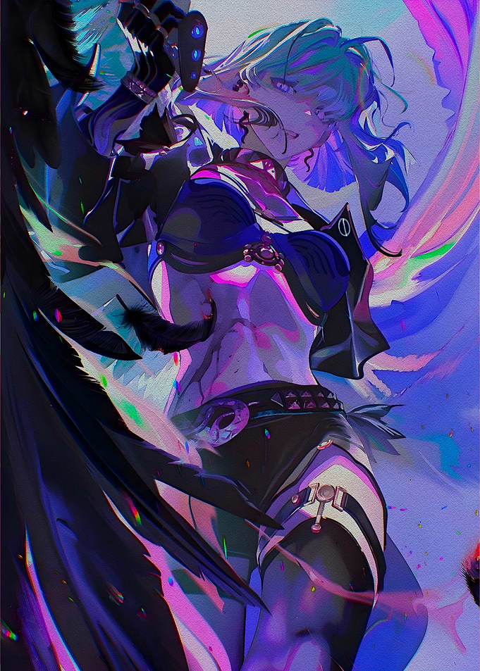 Anime Girl with Wings Digital Art