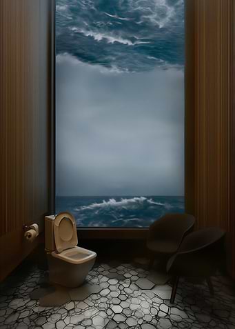 Bathroom with Ocean View