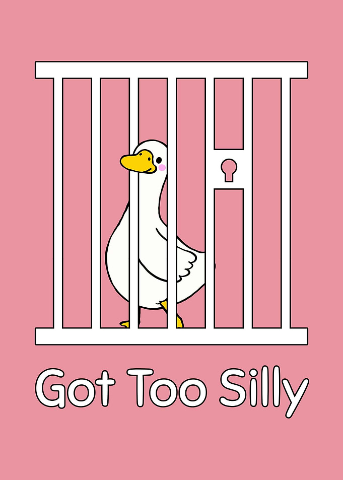Cartoon Duck in Jail - Got Too Silly