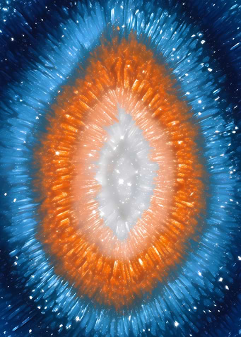 Abstract Orange and Blue Burst