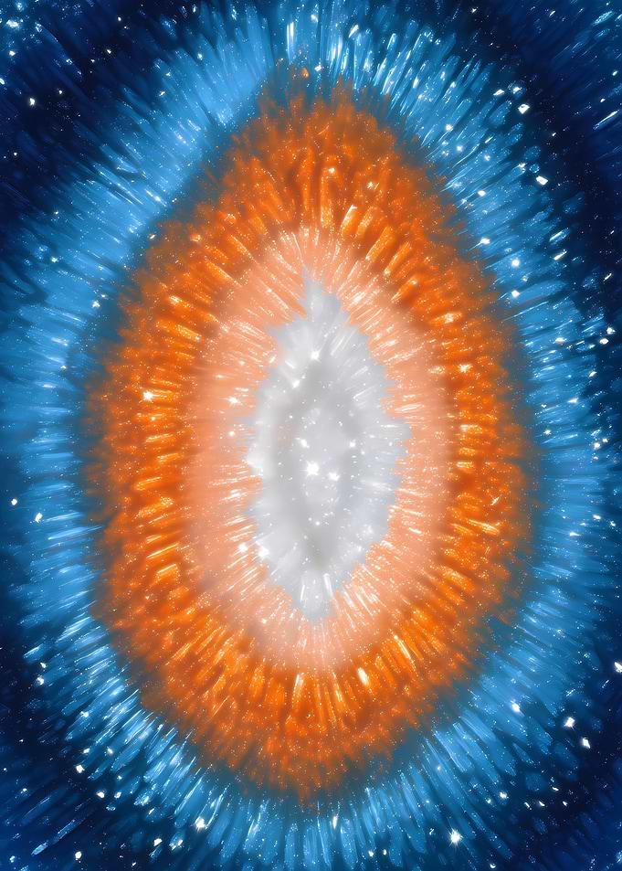 Abstract Orange and Blue Burst