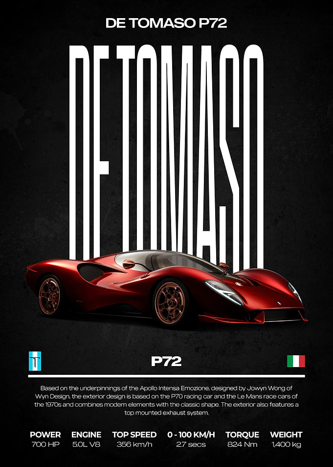 De Tomaso P72 Red Sports Car