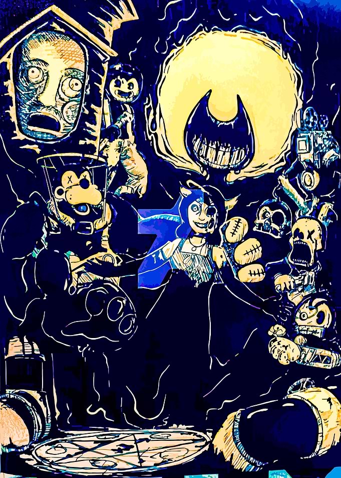Creepy Cartoon Character Collage
