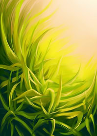 Abstract Green Plant Illustration