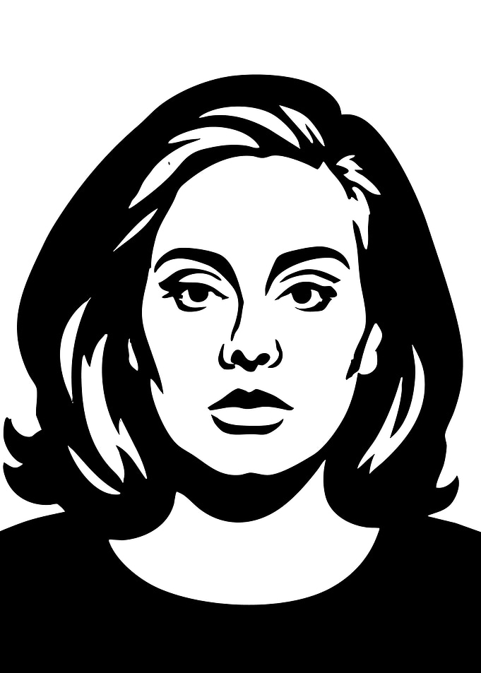 Adele Black and White Portrait