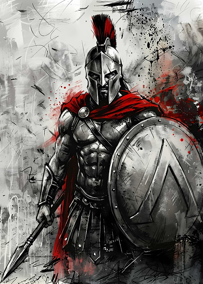 Spartan Warrior Illustration