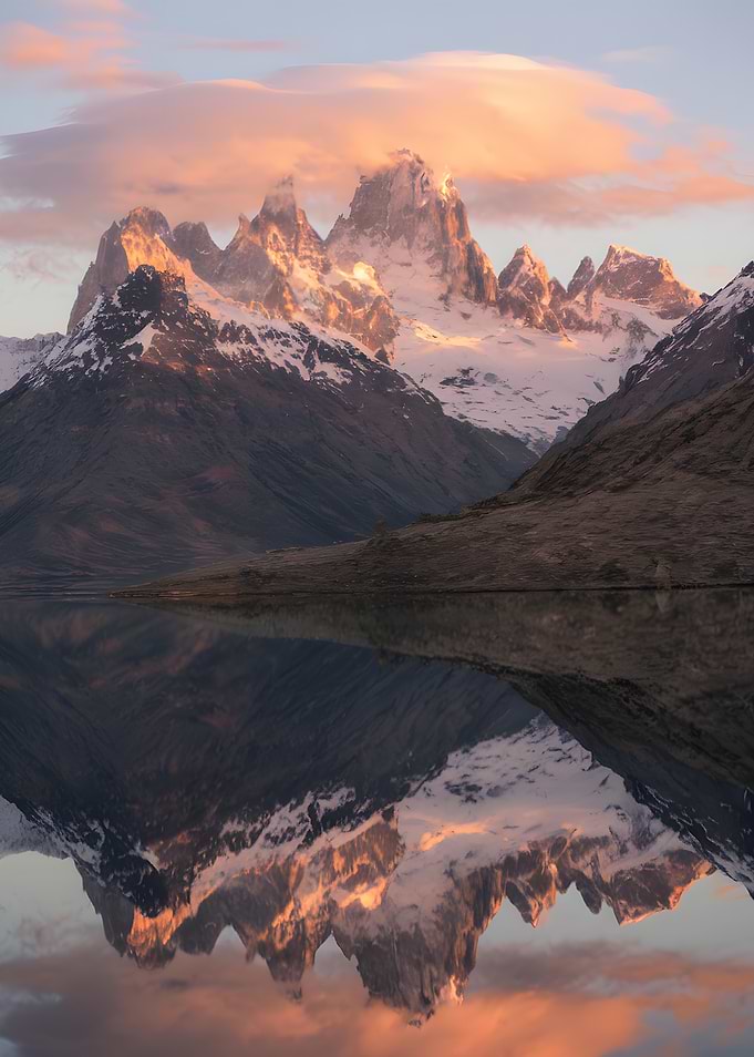Mountain Reflection at Sunset