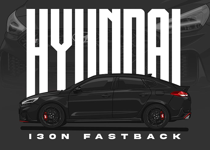 Hyundai i30N Fastback Car Illustration