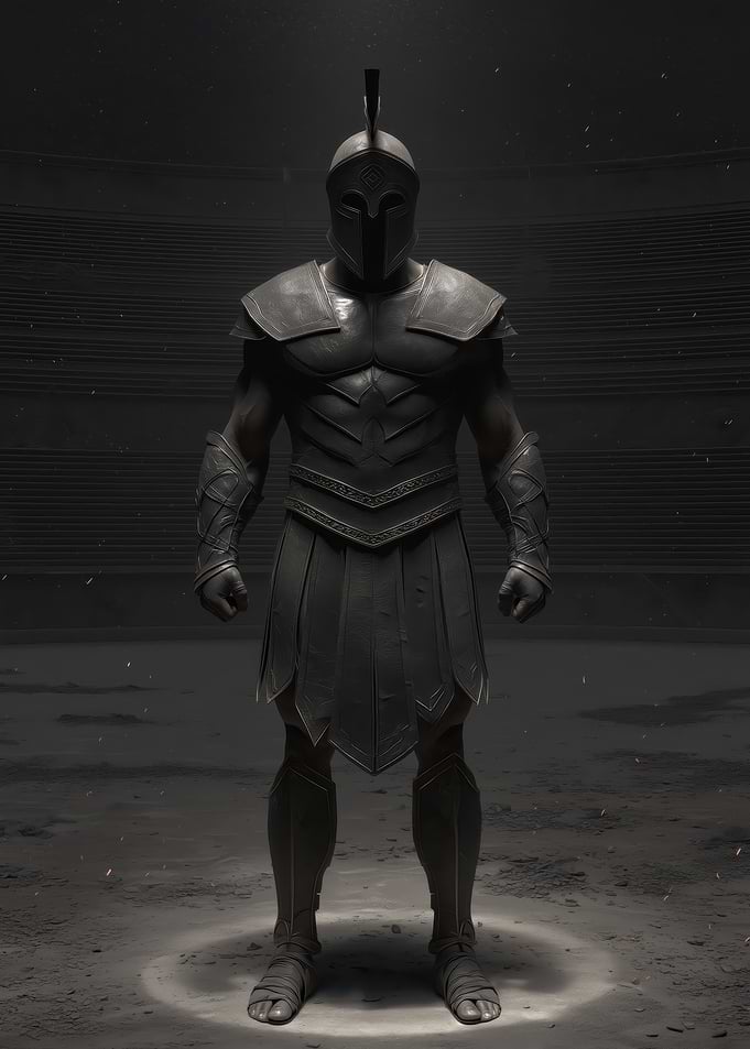 Monochrome Spartan Warrior