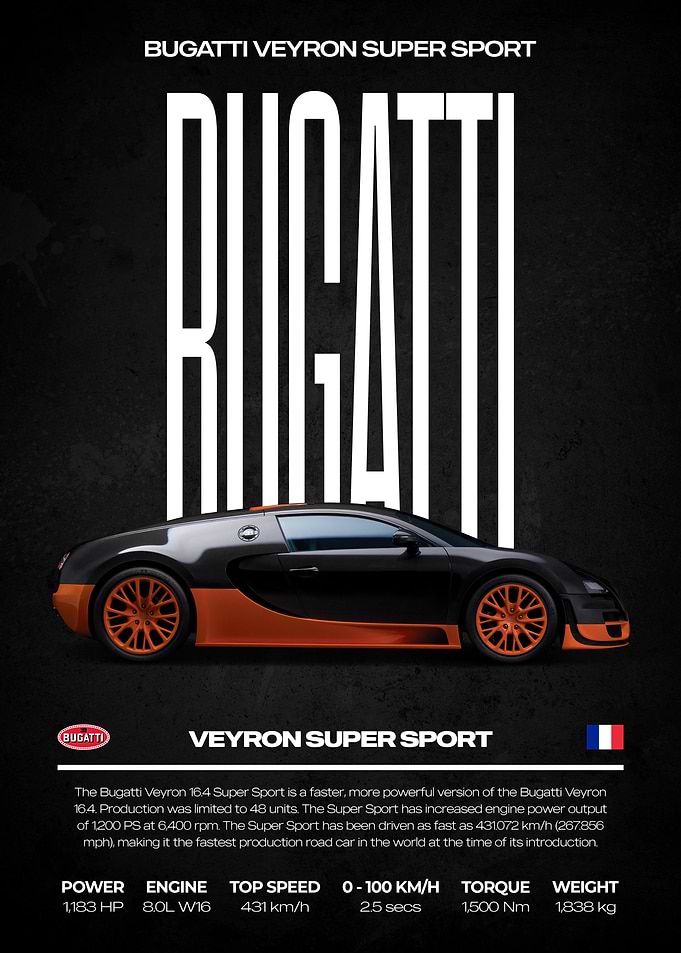 Bugatti Veyron Super Sport Poster