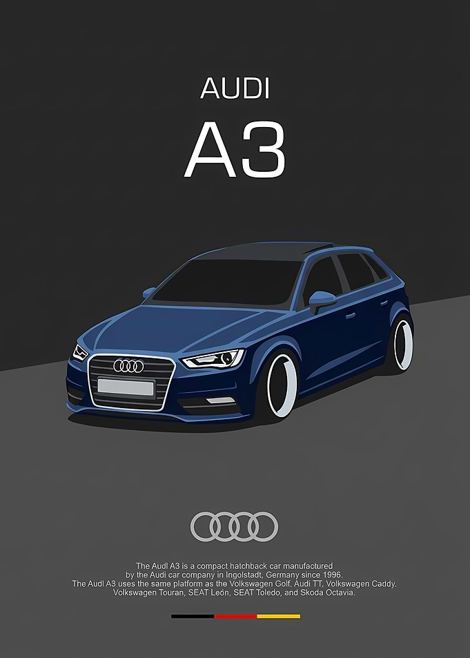 Audi A3 Car Illustration