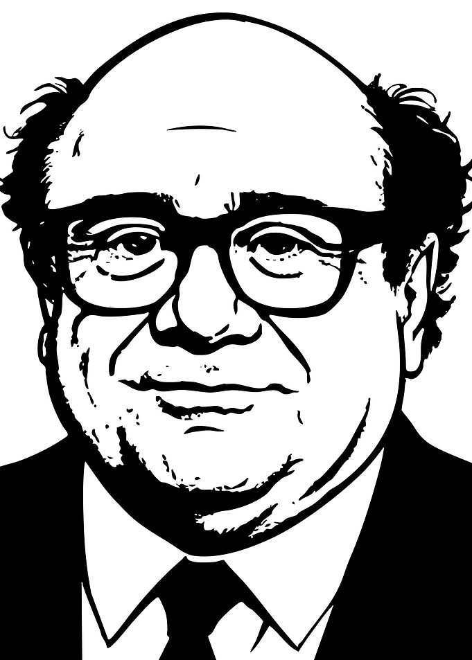 Danny DeVito Black and White Portrait