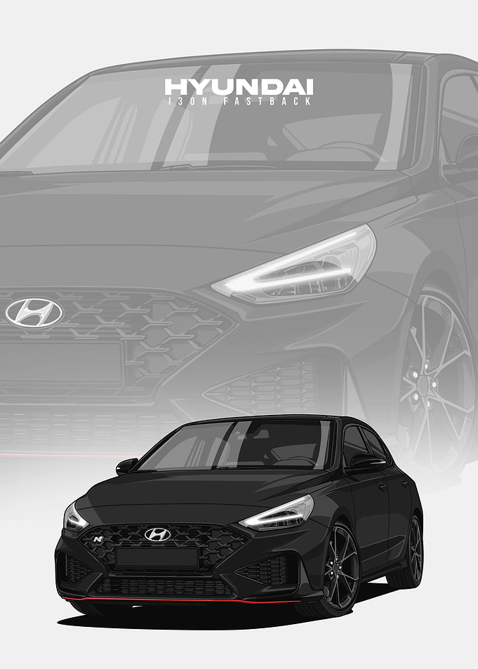 Hyundai i30N Fastback Car Illustration