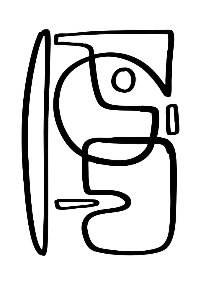 Abstract Black and White Line Art