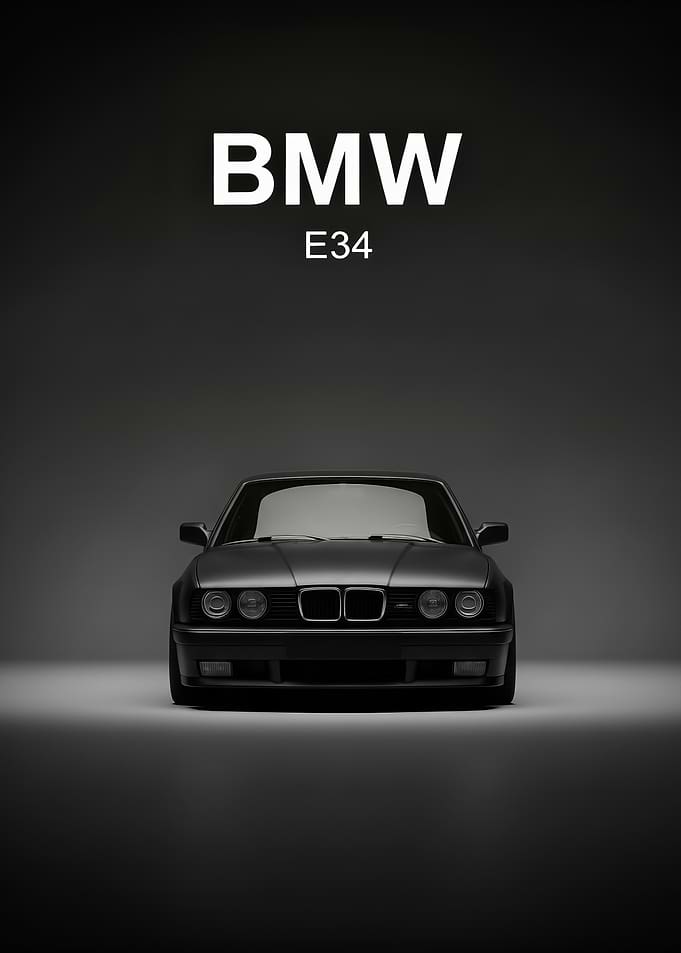 BMW E34 Front View poster