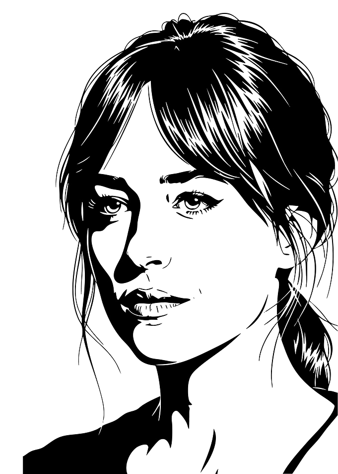 Dakota Johnson Black and White Portrait