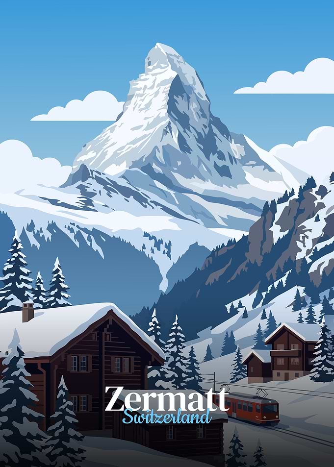Zermatt Switzerland Travel Poster