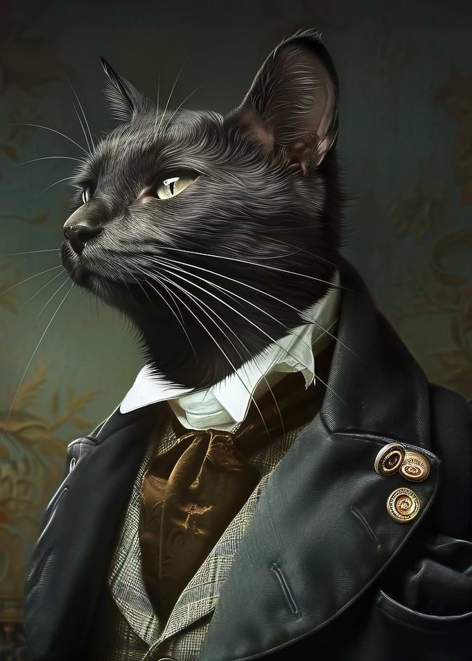 Dapper Black Cat Portrait