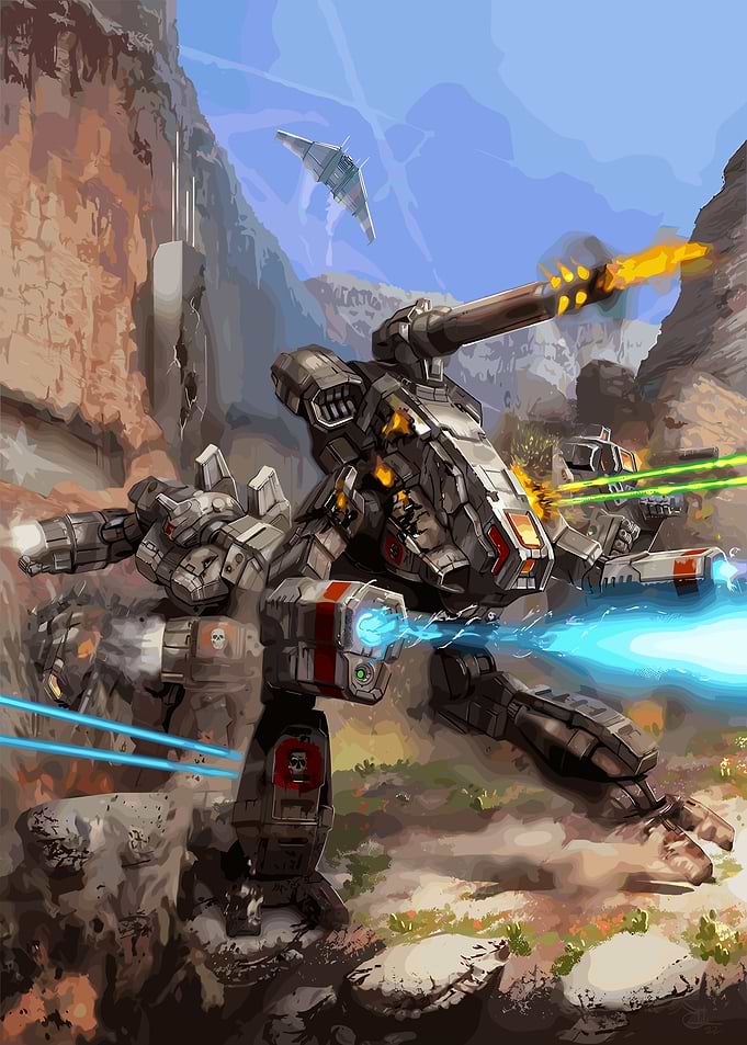 Mech in a Desert Canyon