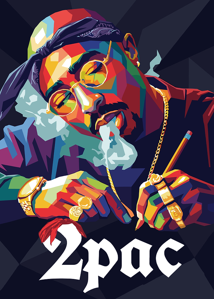 2Pac Colorful Portrait