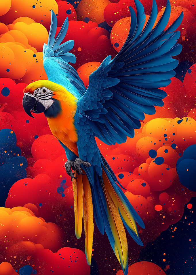 Colorful Parrot Portrait