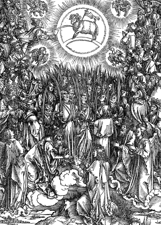 The Adoration of the Lamb Albrecht Dürer Engraving