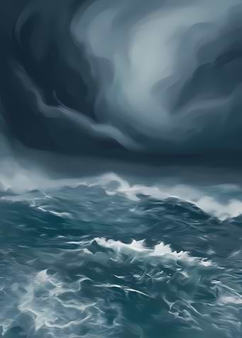 Stormy Ocean Painting