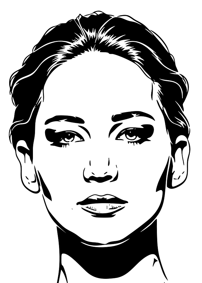Jennifer Lawrence Portrait Black and White