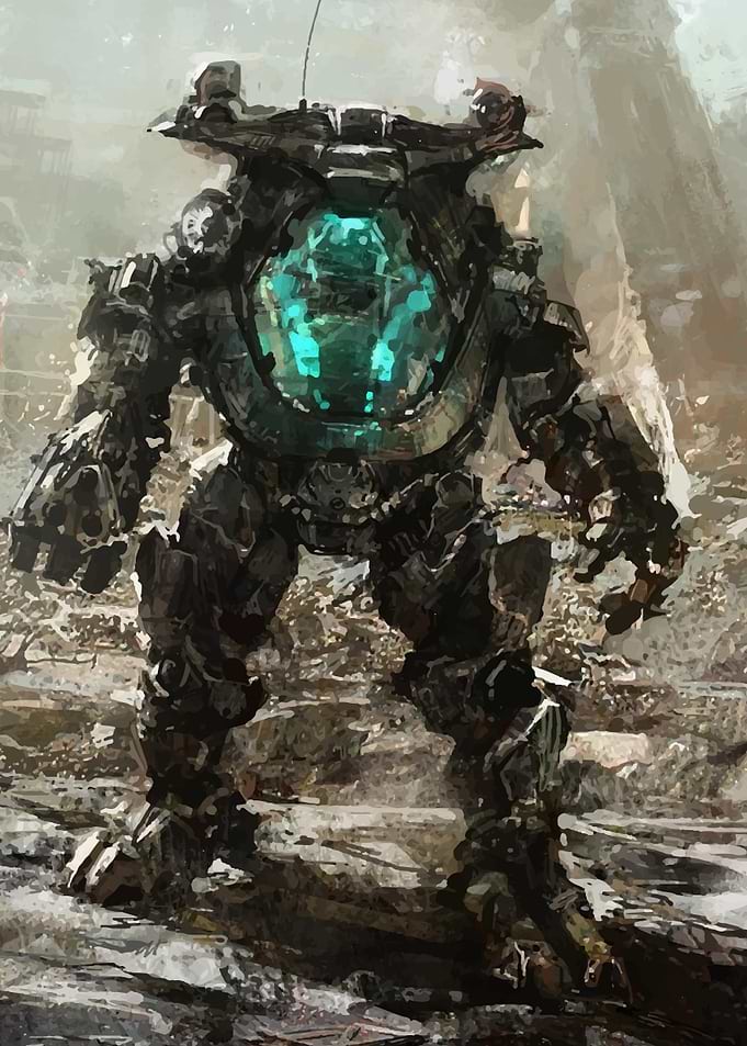 Titanfall-esque Mech with Glowing Core