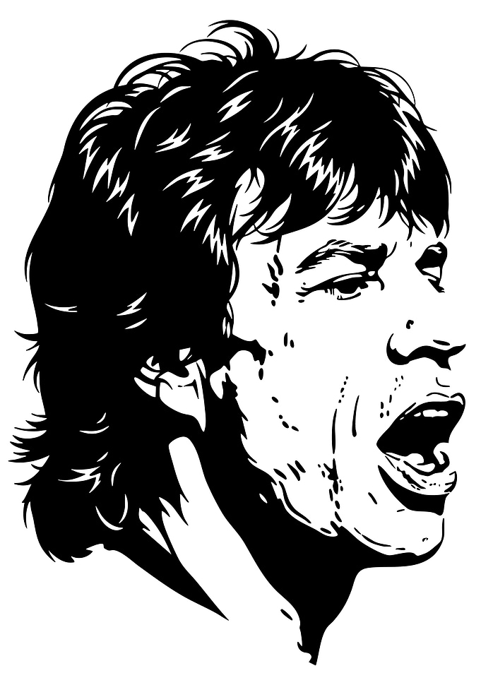 Mick Jagger Black and White Portrait