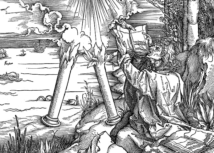 Saint John Eating the Book Albrecht Durer Engraving