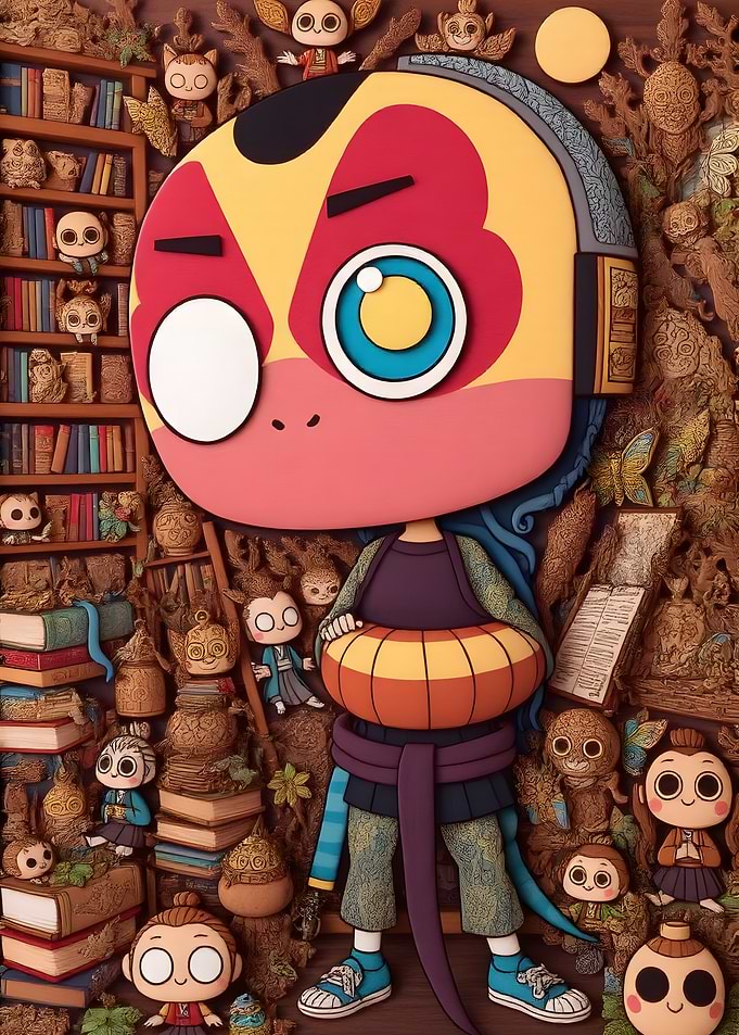 Cartoon Character in a Detailed Setting