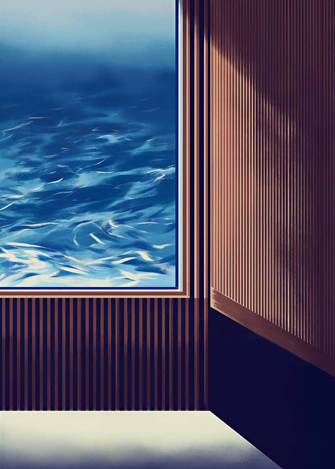 Ocean View from Room Interior