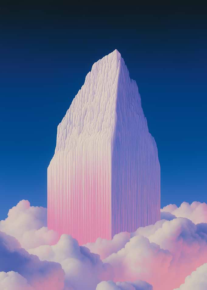 Surreal Mountain in the Clouds