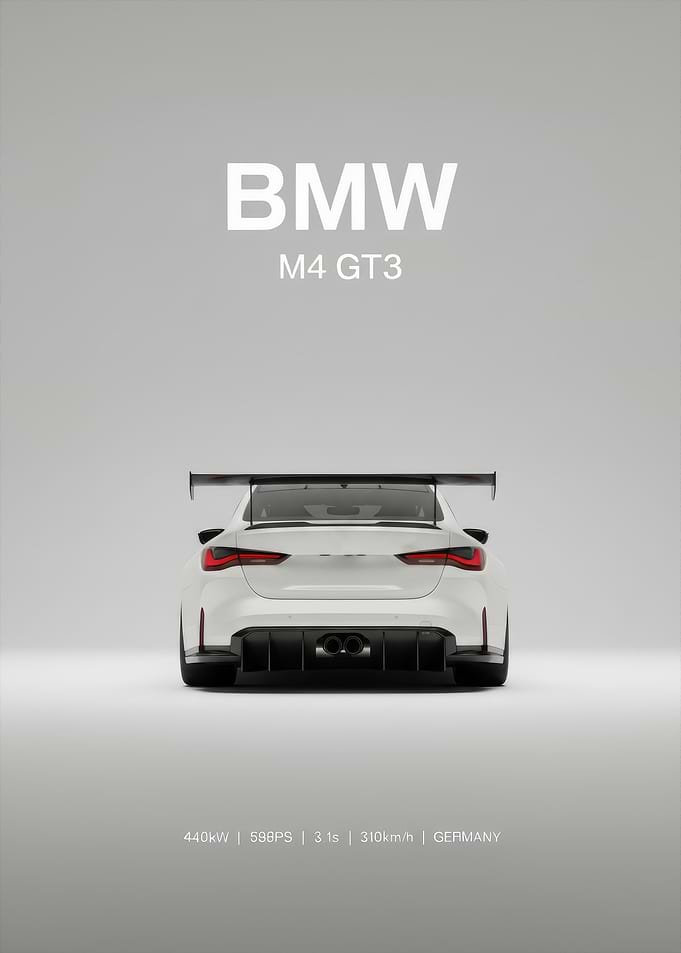 BMW M4 GT3 Rear View poster
