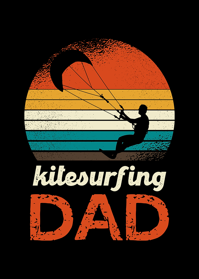 Kitesurfing Dad Retro Design