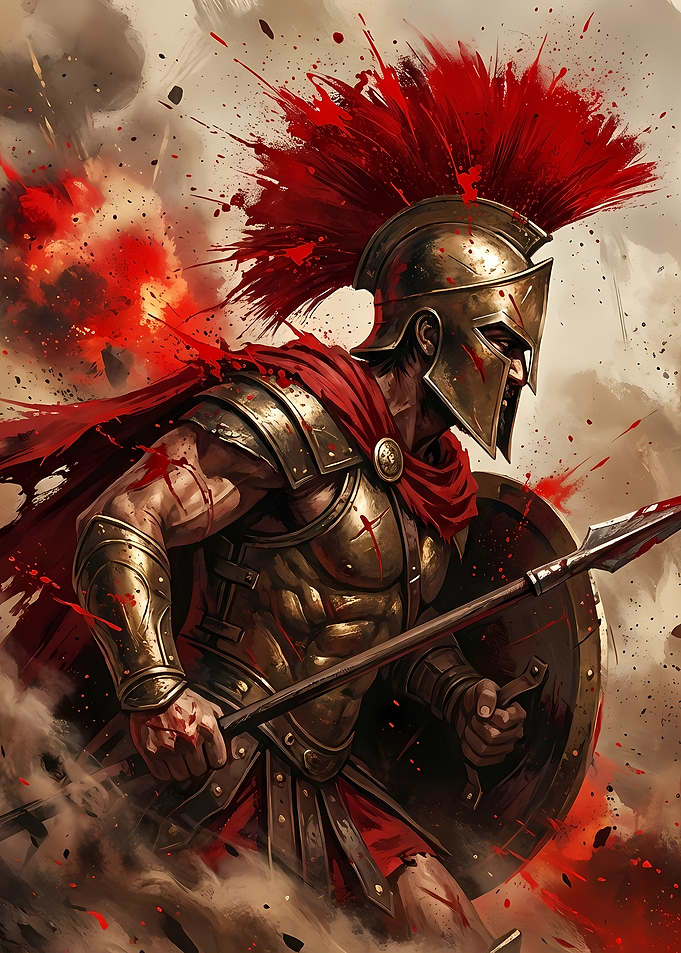 Spartan Warrior in Battle