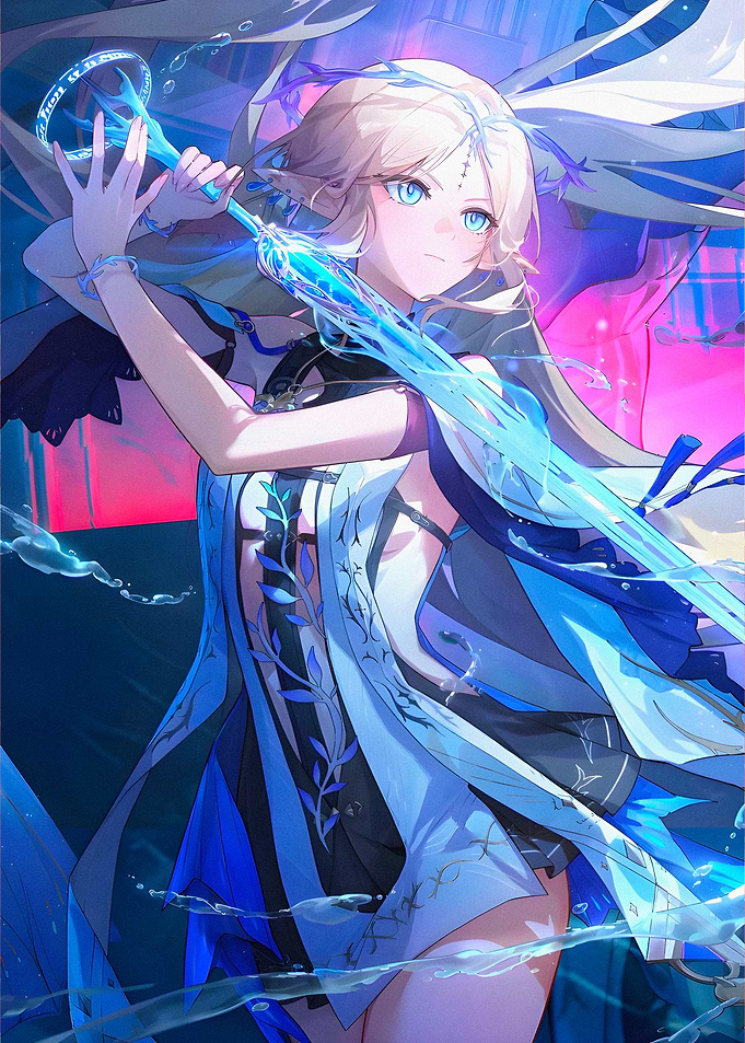 Anime Girl with Magical Staff