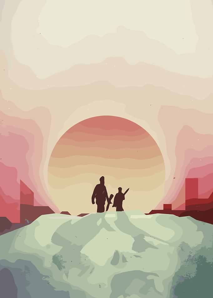 Post-Apocalyptic Journey Silhouette Art