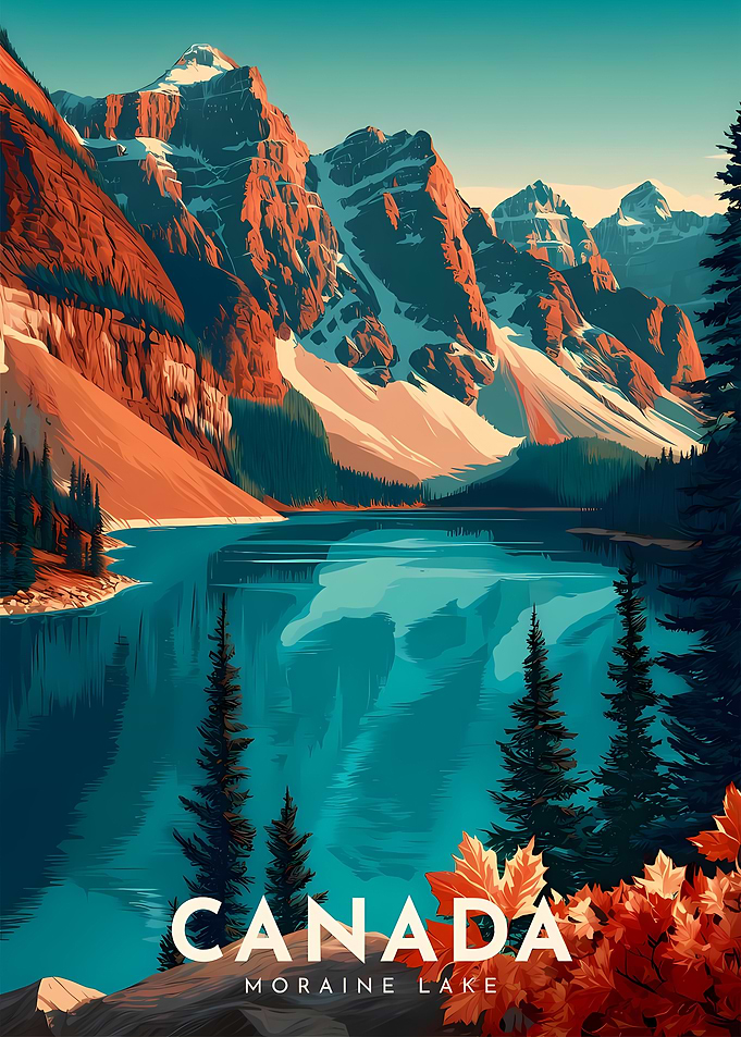 Canada Moraine Lake Landscape Poster